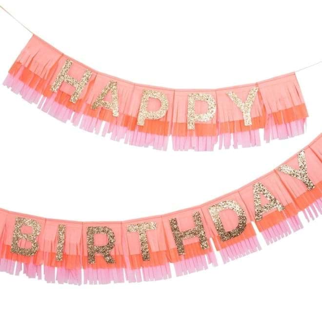 Happy Birthday Pembe Püsküllü Asılan Süs için detaylı bilgi göster Happy Birthday Pembe Püsküllü Asılan Süs resmi