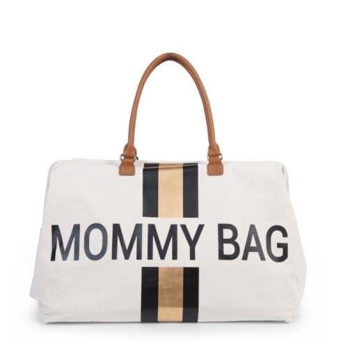 Mommy Bag Anne Bebek Bakım Çantası, Kanvas Krem Gold/Siyah Çizgili için detaylı bilgi göster Mommy Bag Anne Bebek Bakım Çantası, Kanvas Krem Gold/Siyah Çizgili resmi