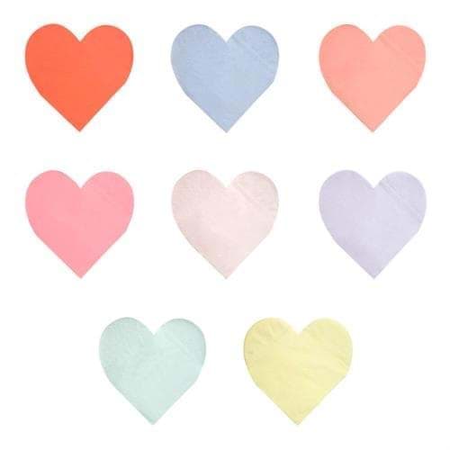 Renkli Kalp Peçeteler (20'li) resmi