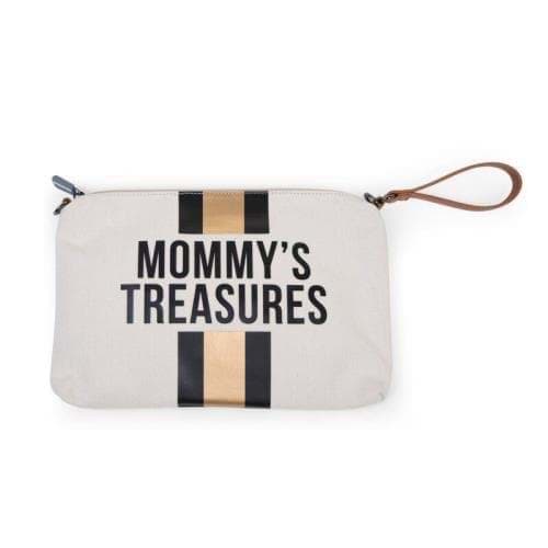 Mommy Treasures Clutch, Gold & Siyah Çizgili resmi