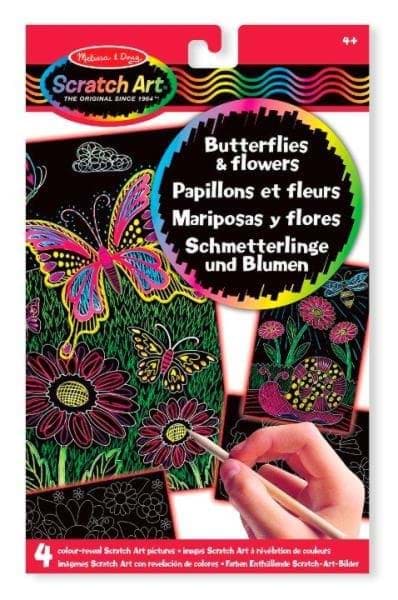 Kazıma Sanatı Renkleri Ortaya Çıkar - Kelebekler ve Çiçekler resmi